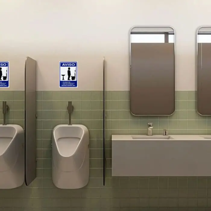 Placa de Sinalização em PS Aviso Sanitário Masculino 15x20cm – Acesso Placas & Sinalizações - Imagem 2