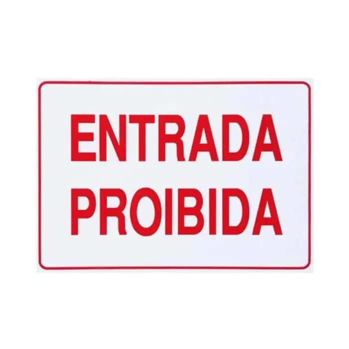 Placa de Sinalização em PS Entrada Proibida 15x25cm – Acesso Placas & Sinalizações - Imagem 1