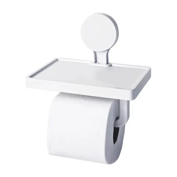 Suporte para Papel Higiênico de Plástico com Ventosa 18x11,3cm - Rio Tijucas - Imagem 1