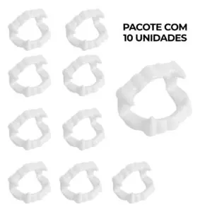 Mini Brinquedo Dentadura de Vampiro de Plástico Pacote com 10 Unidades - BR Festas - Imagem 3