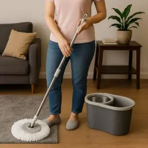 Rodo Mop Giratório de 8 Litros com Centrifuga de Alumínio - CASAonze - Imagem 2