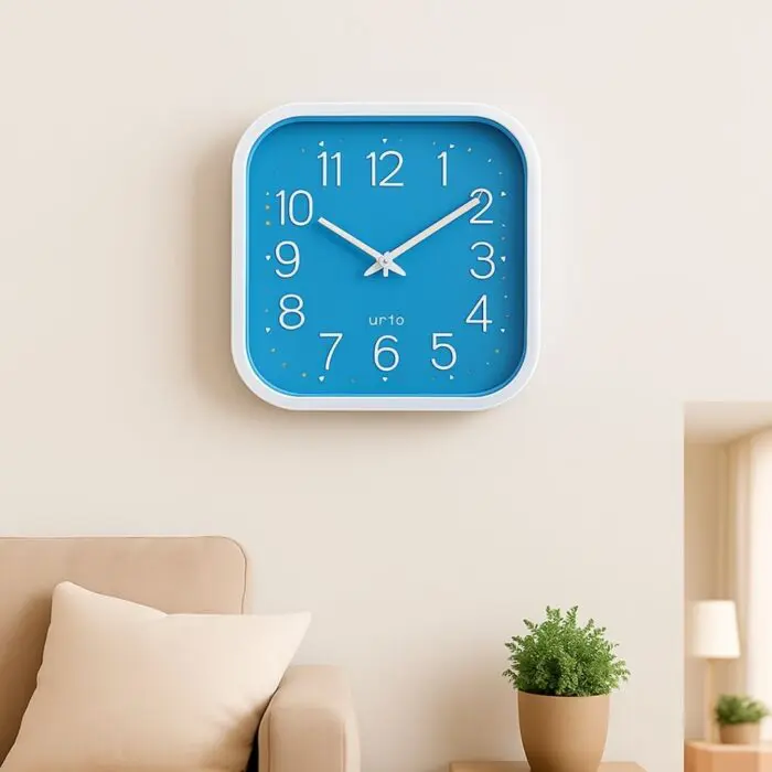 Relógio de Parede Quadrado 30cm de Plástico e Vidro Quartz Sortido - Imagem 2