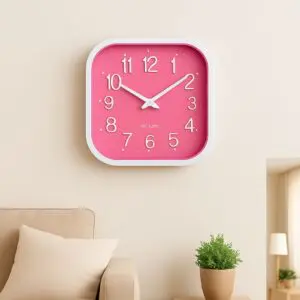 Relógio de Parede Quadrado 30cm de Plástico e Vidro Quartz Sortido - Imagem 4