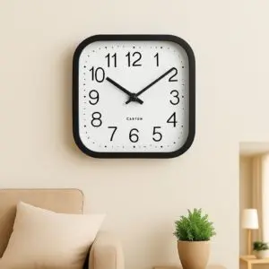 Relógio de Parede Quadrado 30cm de Plástico e Vidro Quartz Sortido - Imagem 5