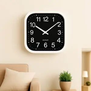 Relógio de Parede Quadrado 30cm de Plástico e Vidro Quartz Sortido - Imagem 3
