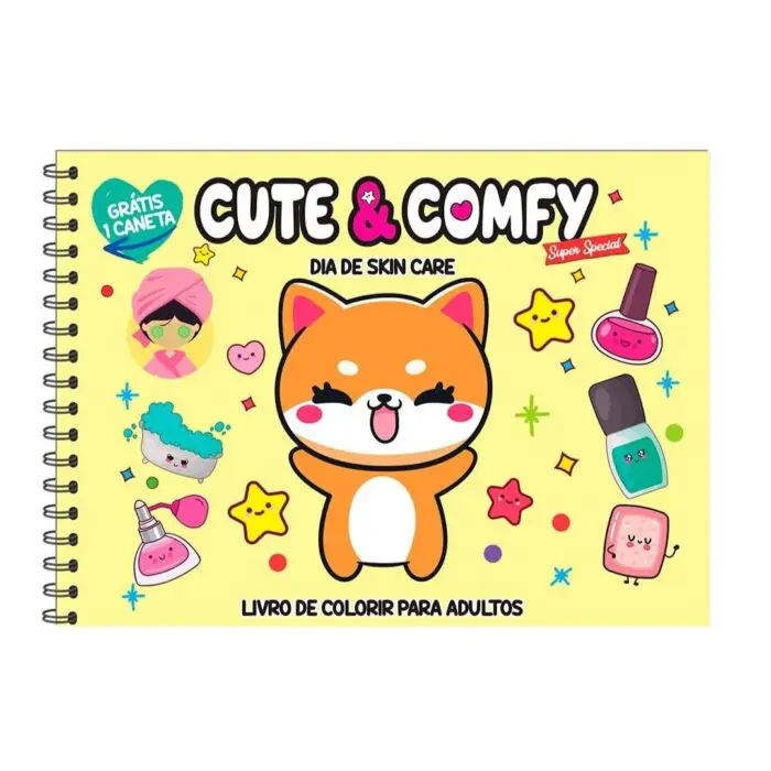 Livro para Colorir Estilo Bobbie Goods Cute & Comfy Dia de Skin Care + 1 Caneta Touch Ponta Dupla Grátis - Imagem 3