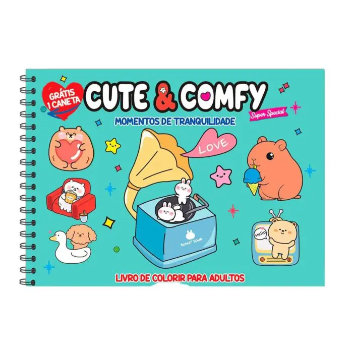 Livro para Colorir Estilo Bobbie Goods Cute & Comfy Momentos de Tranquilidade + 1 Caneta Touch Ponta Dupla Grátis - Imagem 4
