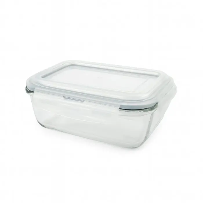 Pote de Vidro Retangular com Tampa Hermética e Travas 1040ml  - 123Útil - Imagem 1