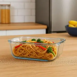 Pote de Vidro Retangular com Tampa Hermética e Travas 1040ml  - 123Útil - Imagem 4