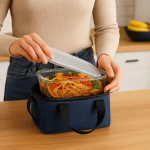 Pote de Vidro Retangular com Tampa Hermética e Travas 1040ml  - 123Útil - Imagem 2