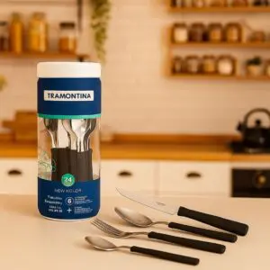 Faqueiro de Inox com Cabo de Plástico 24 Peças + Pote Multiuso New Kolor - Tramontina - Imagem 3
