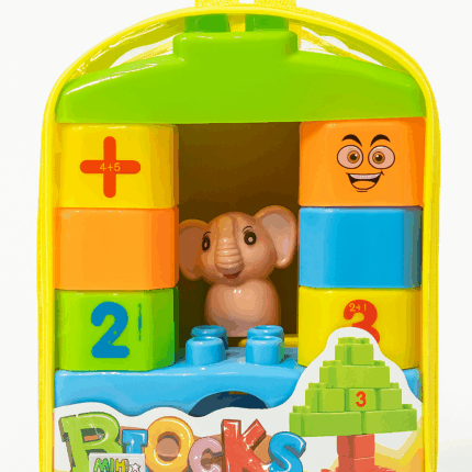 Mochila com Blocks de Montar com 21 Peças-Miki Toy