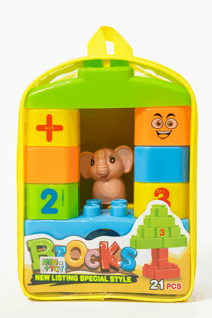 Mochila com Blocks de Montar com 21 Peças-Miki Toy - Imagem 1