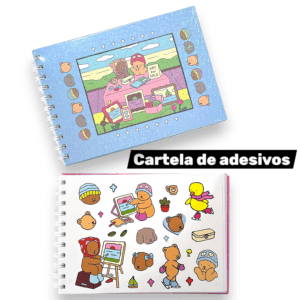 Livro de Colorir Bobbie Goods com Cartela de Adesivos e Capa Dura 48 Folhas - Imagem 3