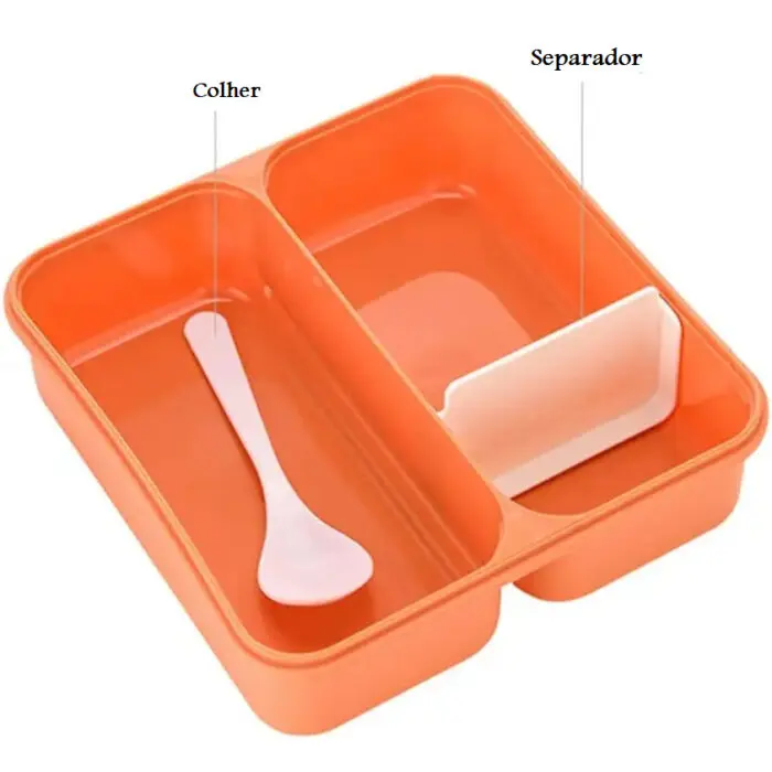 Kit de Marmita com Colher de Plástico PP 18x18x5,5cm 1100ml Sortido - Casíta - Imagem 4