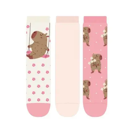 Kit 3 Pares de Meia Soquete da Capivara Infantil 31/34-Cia da Meia