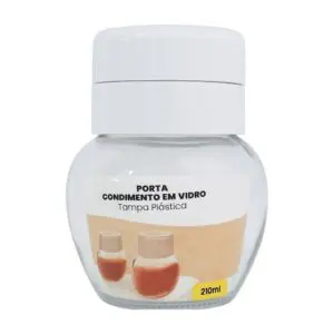 Porta Condimento em Vidro com Tampa Plástica 210ml-123útil