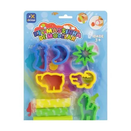 Kit Massinha de Modelar na cartela com Acessório-Dk Toys