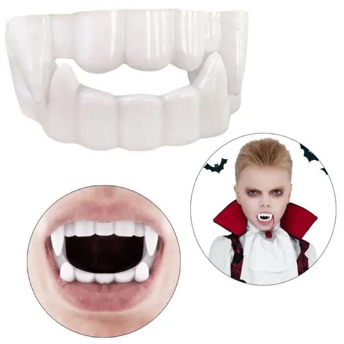 Mini Brinquedo Dentadura de Vampiro de Plástico Pacote com 10 Unidades - BR Festas - Imagem 2