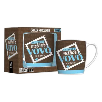 Caneca de Porcelana Avô o Melhor 300ml - Brasfoot