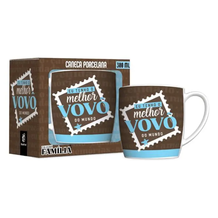 Caneca de Porcelana Avô o Melhor 300ml - Brasfoot - Imagem 1