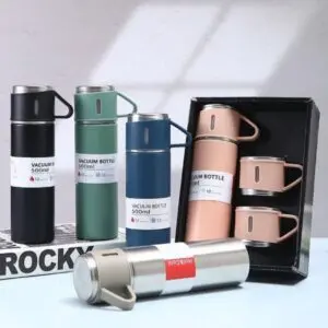 Conjunto com Garrafa Térmica de Aço Inox 420ml e 3 Xícaras Sortido - Amigold - Imagem 6