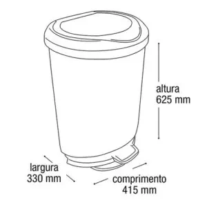 Lixeira Preta de 45 Litros com Pedal e Borda Trava Saco - ArqPlast - Imagem 5