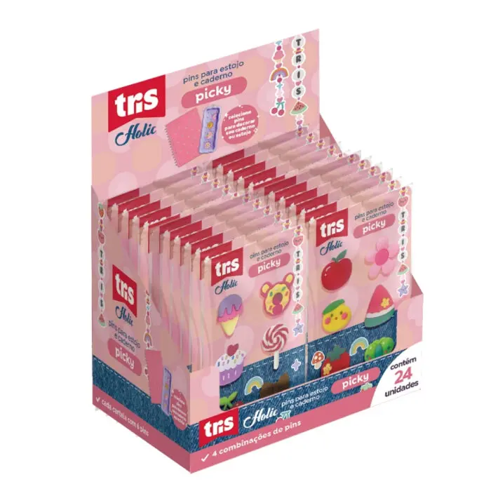 Cartela com 6 Unidades de Pins / Broche / Pingente para Estojo, Caderno e Crocs Picky Holic - Tris - Imagem 8