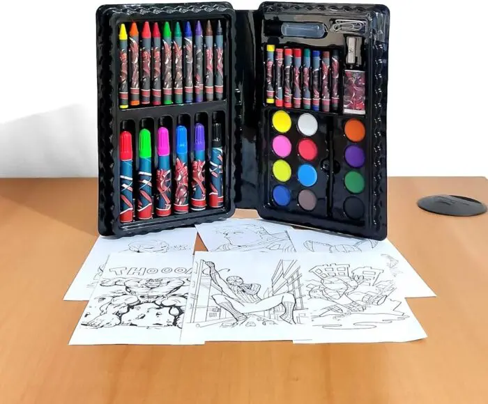 Maleta de Pintura Infantil do Super Aranha com 42 Peças + Desenhos - Toy King - Imagem 2