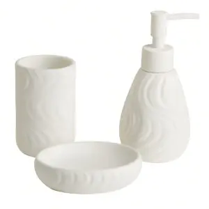 Kit Banheiro com 3 Peças de Porcelana Malta - Casa Aurora