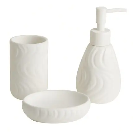 Kit Banheiro com 3 Peças de Porcelana Malta - Casa Aurora