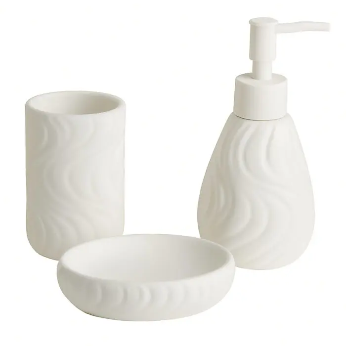 Kit Banheiro com 3 Peças de Porcelana Malta - Casa Aurora - Imagem 1