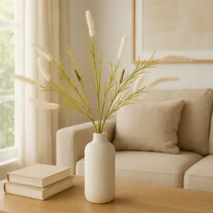 Buquê Lavanda x5 com 36cm Flocada com Folhas Claras - Bella Garden - Imagem 2
