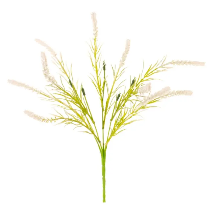 Buquê Lavanda x5 com 36cm Flocada com Folhas Claras - Bella Garden - Imagem 1