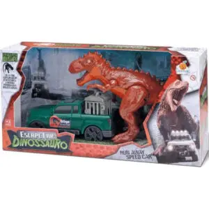 Brinquedo Escape Car com Dinossauros Pick-up e gaiola  Orange Toys
