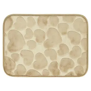 Tapete Viena 60x40cm 100% poliéster com Estampa de Coração para Banheiro - Imagem 4