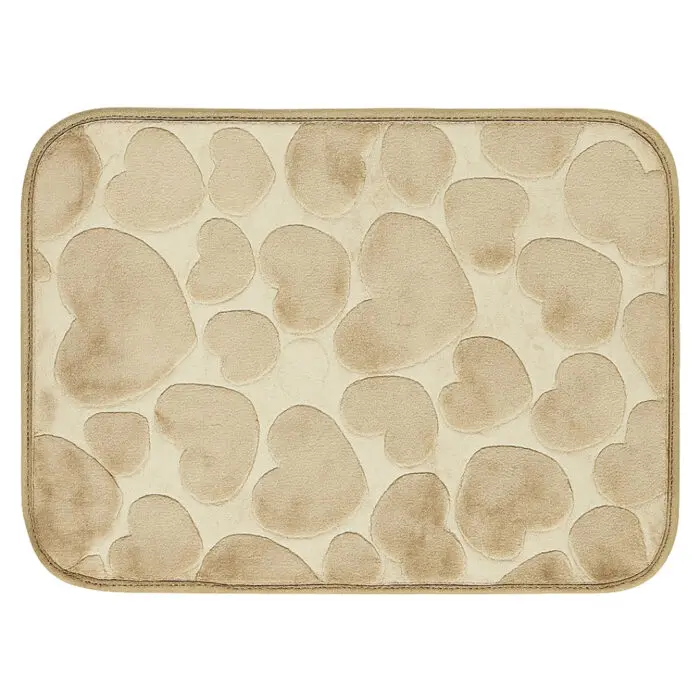 Tapete Viena 60x40cm 100% poliéster com Estampa de Coração para Banheiro - Imagem 4
