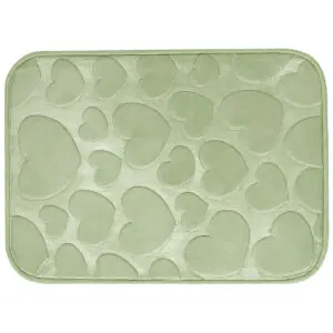 Tapete Viena 60x40cm 100% poliéster com Estampa de Coração para Banheiro