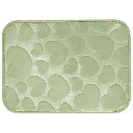 Tapete Viena 60x40cm 100% poliéster com Estampa de Coração para Banheiro