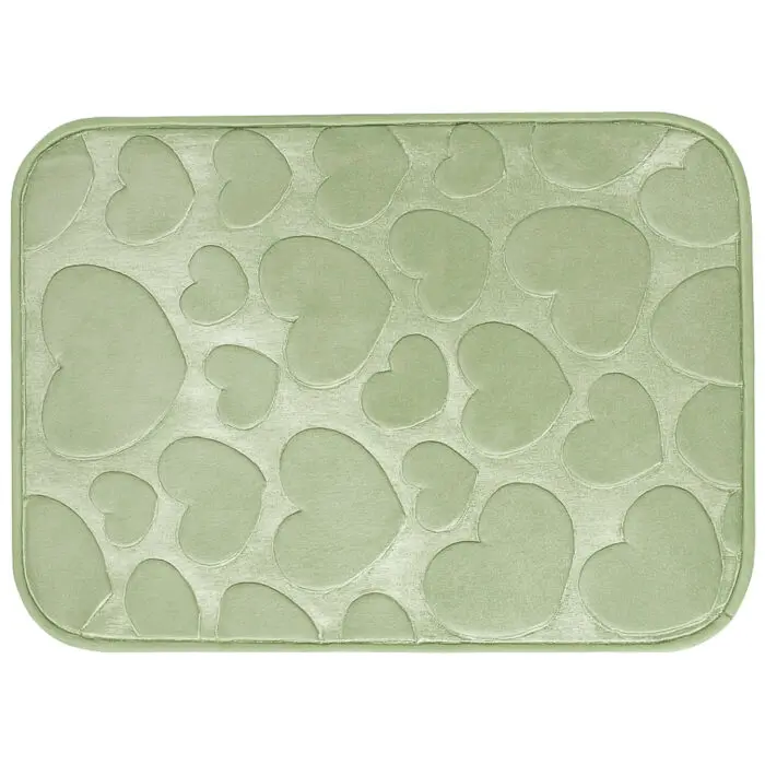 Tapete Viena 60x40cm 100% poliéster com Estampa de Coração para Banheiro - Imagem 1