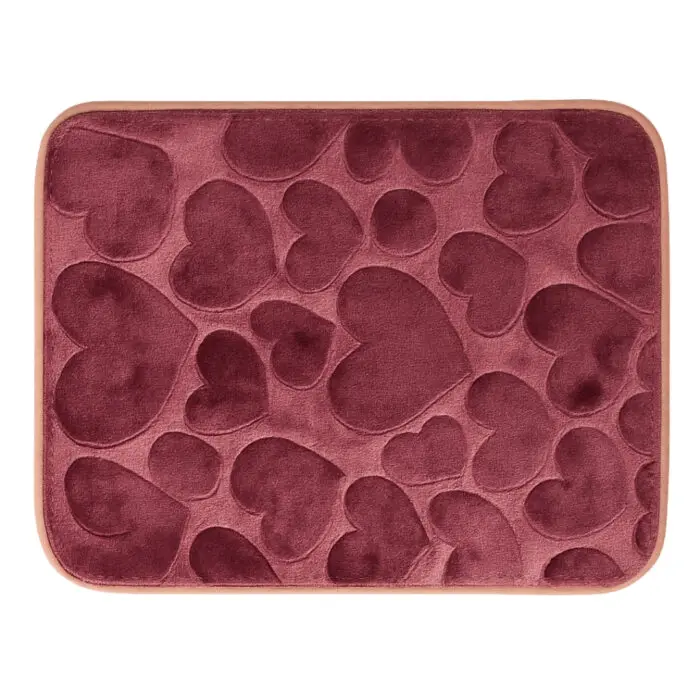 Tapete Viena 60x40cm 100% poliéster com Estampa de Coração para Banheiro - Imagem 2