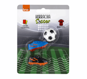 Borracha Escolar Soccer 2 Chuteiras e 1 Bola Customizável e Desmontável- brw