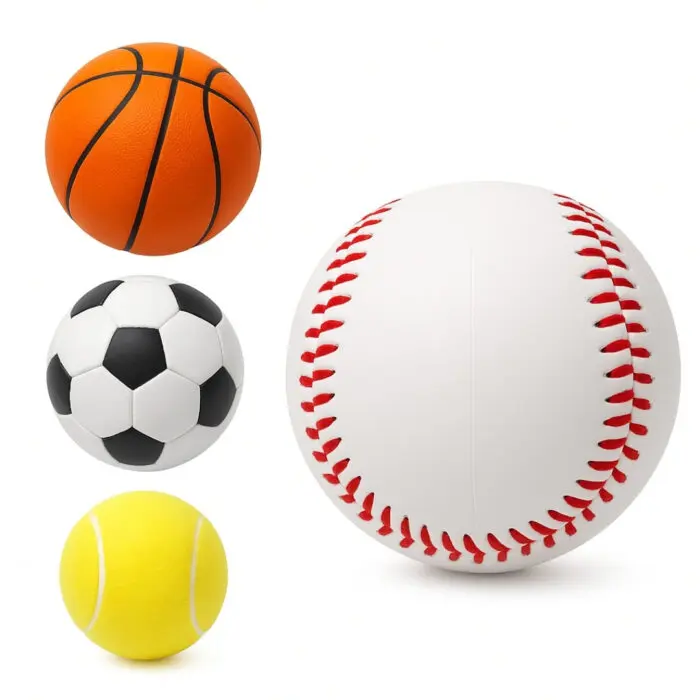 Brinquedo Bolinha Fisio de PVC e Espuma com Estampa Esportes TK-AB3246 - Toy King - Imagem 1
