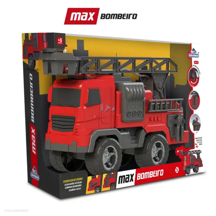 Brinquedo Caminhão Max Bombeiros de 48cm - Adijomar - Imagem 1