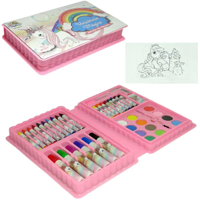 Maleta de Pintura com 42 Peças + Desenho Unicónio Mágico TK-CR12 - Toy King - Imagem 1