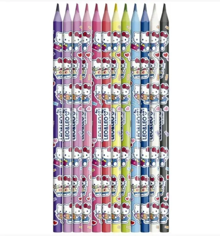 Lápis de Cor Triangular Hello Kitty 12 Cores - -Leo&Leo - Imagem 2