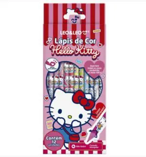 Lápis de Cor Triangular Hello Kitty 12 Cores - -Leo&Leo