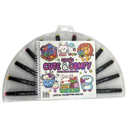 Livro para Colorir (Estilo Bobbie Goods ) + 12 Canetetinhas Touch Edição 4 - Cute & Comfy