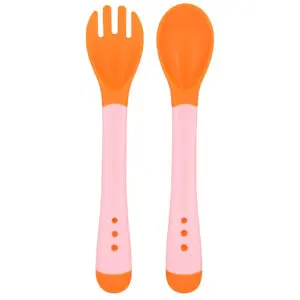 Kit Colher e Garfo de Plástico de 13cm cada Infantil com Estojo - Cosy - Imagem 3