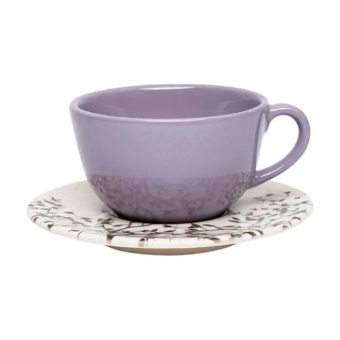 Xícara de Porcelana de 200ML com Pires Unni Lilac - Oxford - Imagem 1